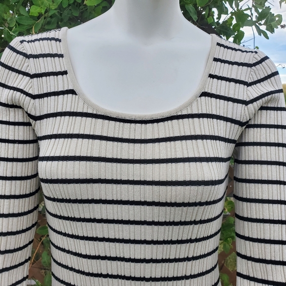 Blupepper Striped Long Sleeve Women's Maxi Bodycon Dress Size Large EUC - Picture 10 of 13
